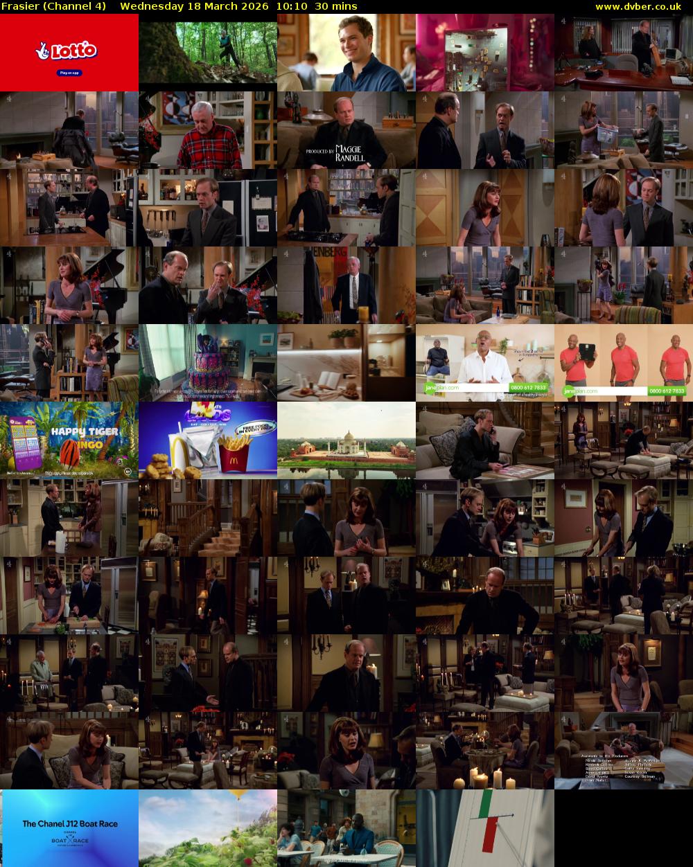 Frasier (Channel 4) Wednesday 18 March 2026 10:10 - 10:40