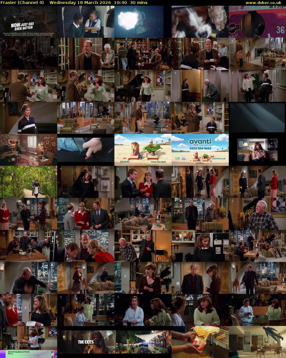 Frasier (Channel 4) Wednesday 18 March 2026 10:40 - 11:10