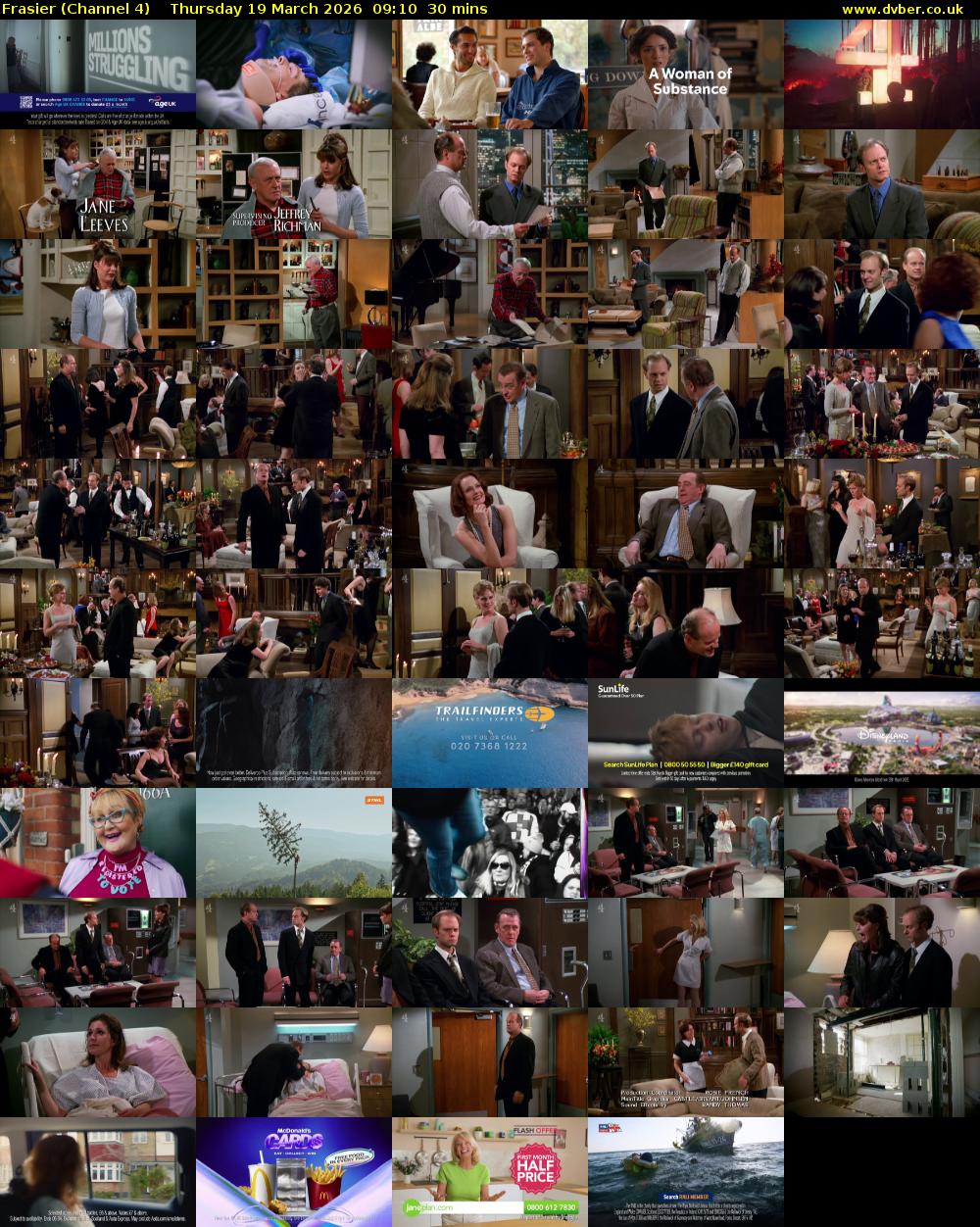 Frasier (Channel 4) Thursday 19 March 2026 09:10 - 09:40