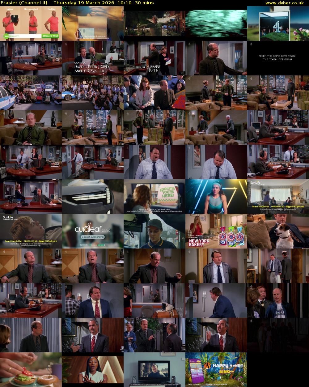 Frasier (Channel 4) Thursday 19 March 2026 10:10 - 10:40