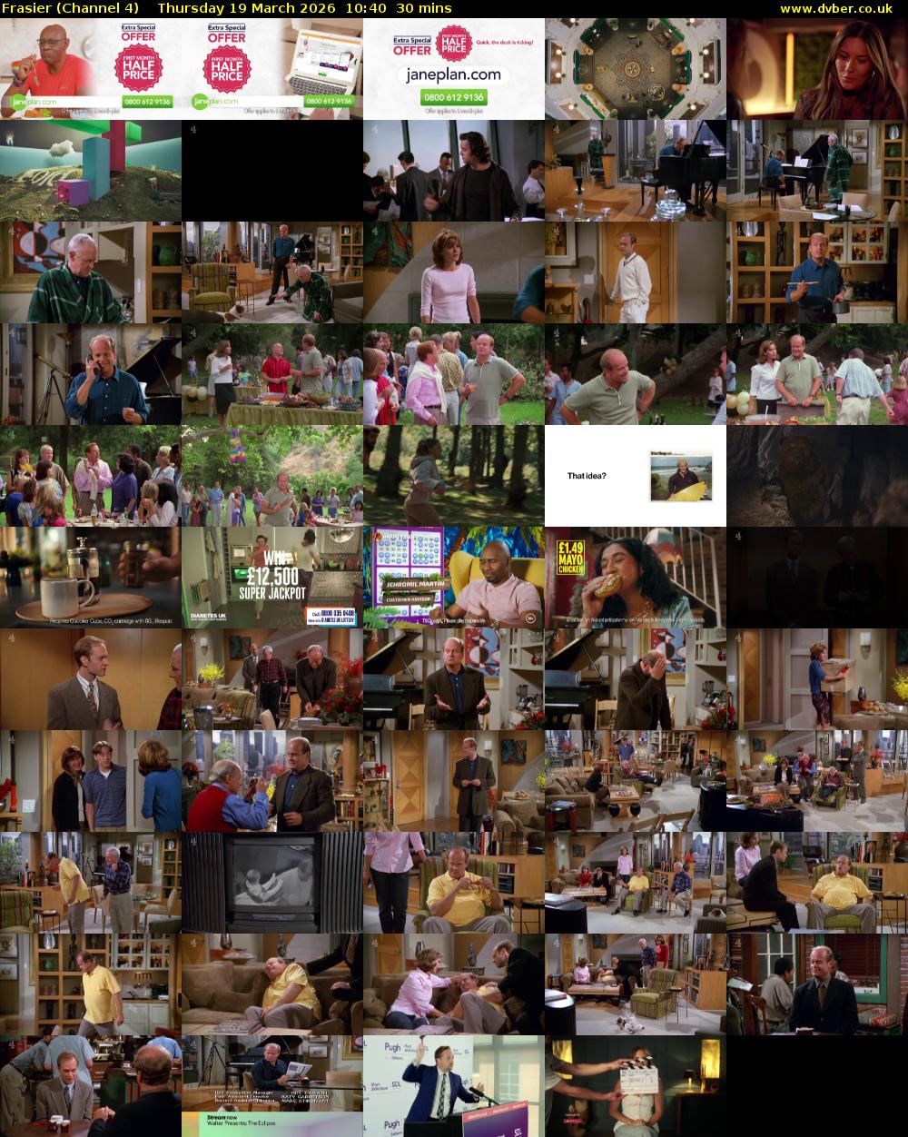 Frasier (Channel 4) Thursday 19 March 2026 10:40 - 11:10