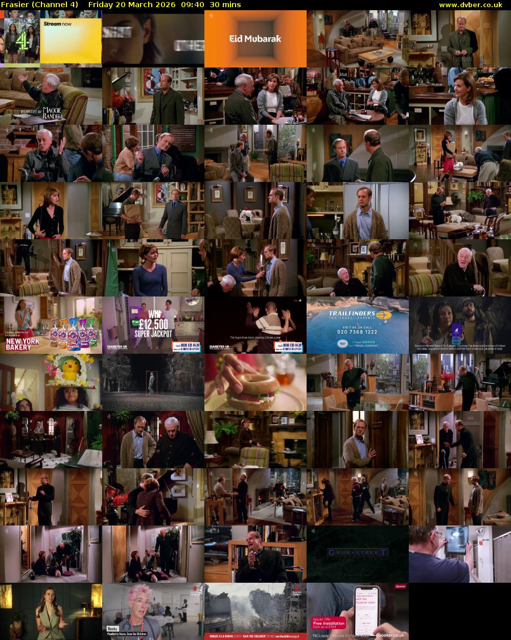 Frasier (Channel 4) Friday 20 March 2026 09:40 - 10:10