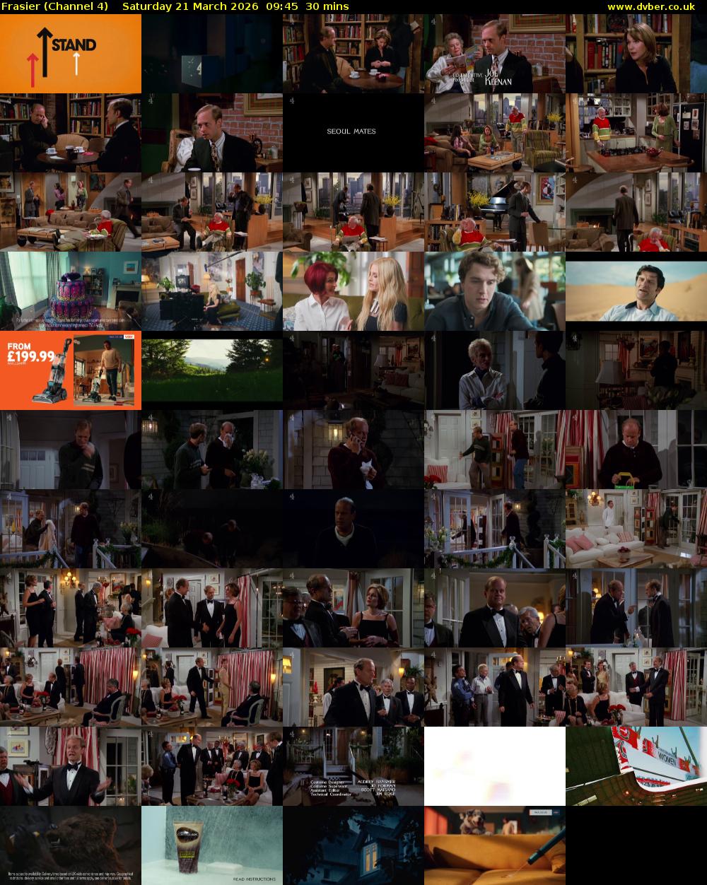 Frasier (Channel 4) Saturday 21 March 2026 09:45 - 10:15