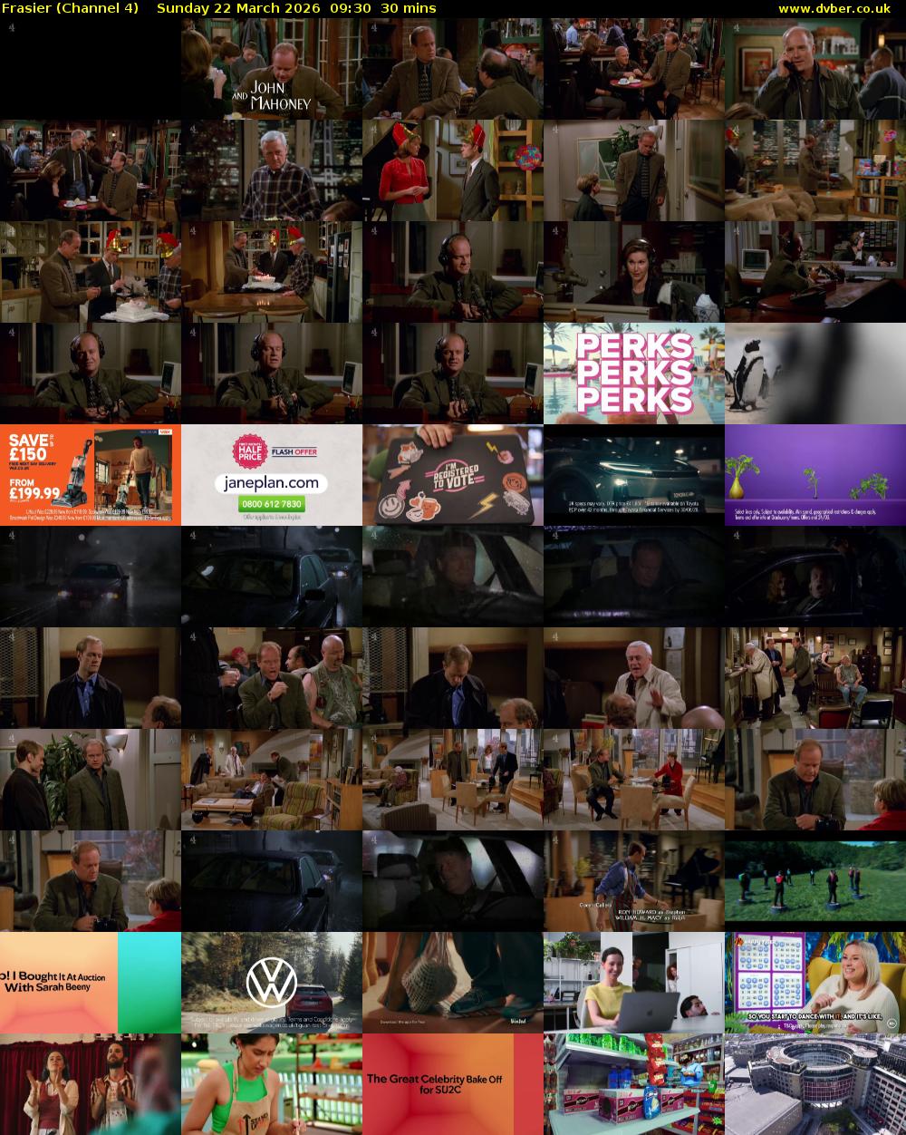 Frasier (Channel 4) Sunday 22 March 2026 09:30 - 10:00