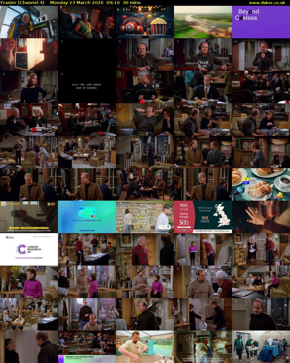 Frasier (Channel 4) Monday 23 March 2026 09:10 - 09:40