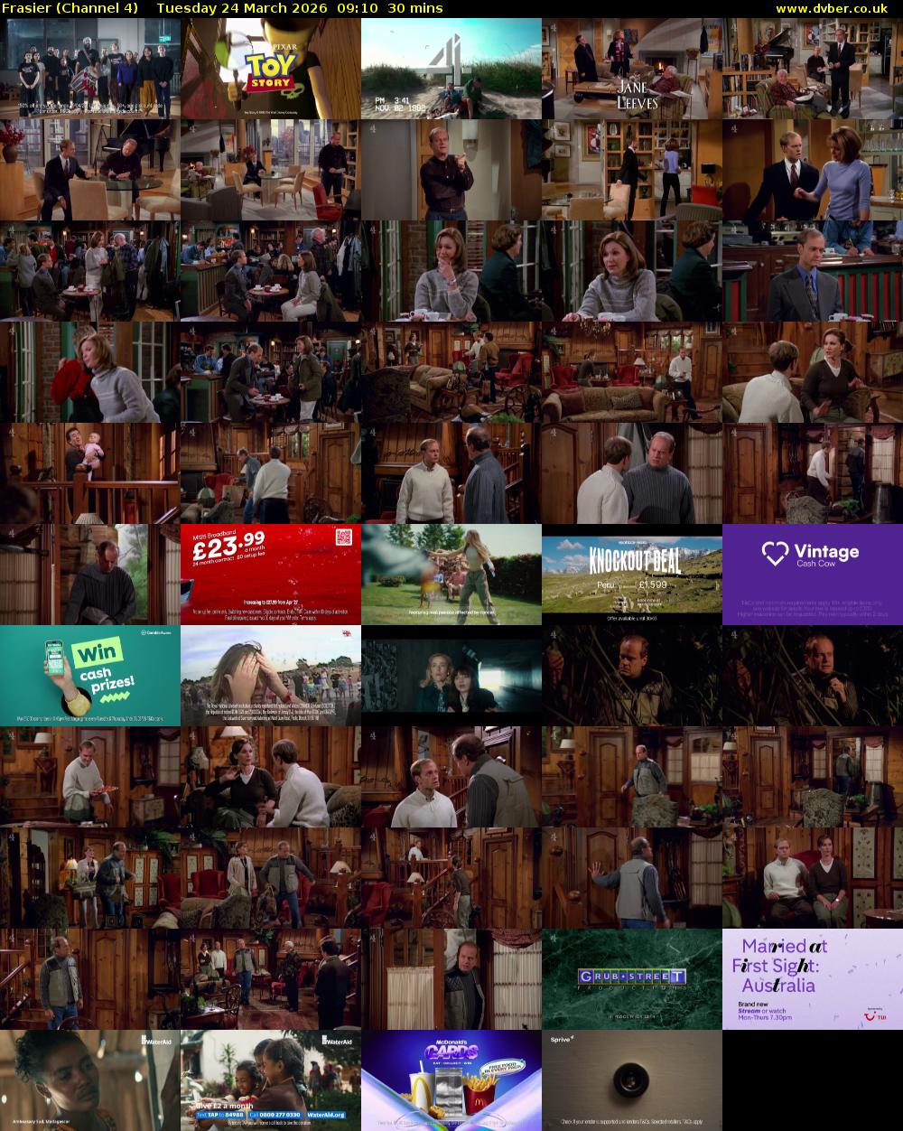 Frasier (Channel 4) Tuesday 24 March 2026 09:10 - 09:40