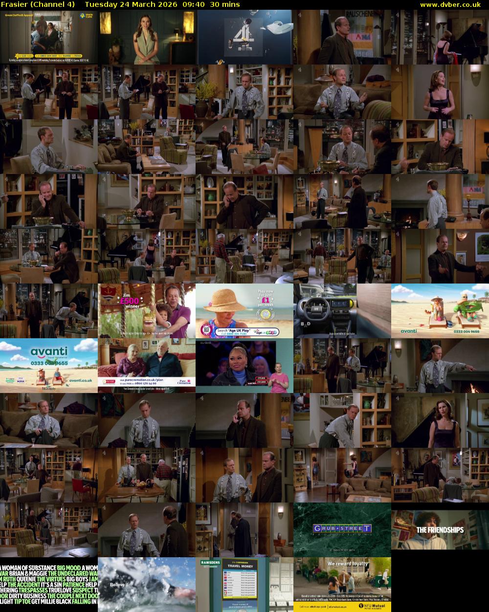 Frasier (Channel 4) Tuesday 24 March 2026 09:40 - 10:10