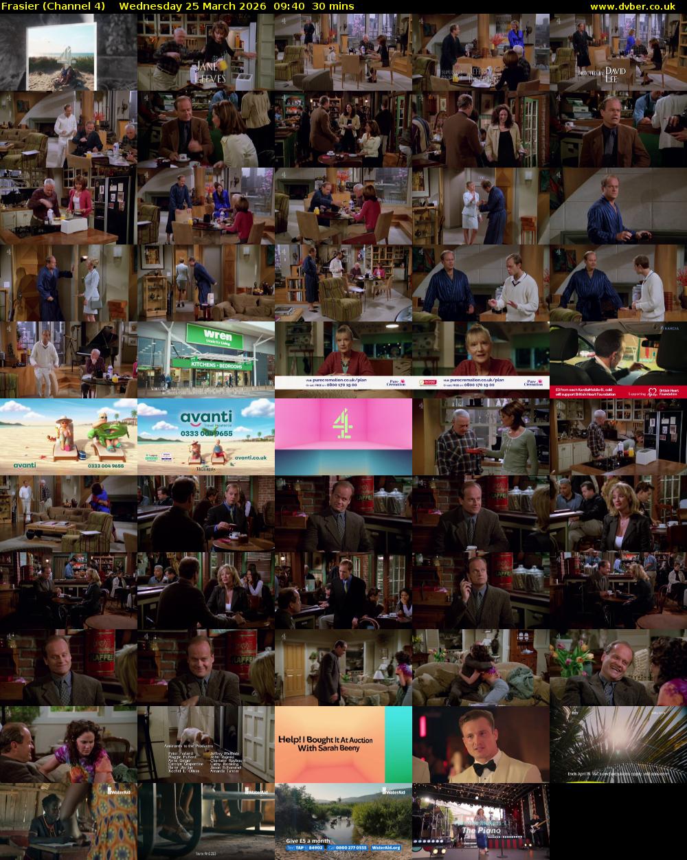Frasier (Channel 4) Wednesday 25 March 2026 09:40 - 10:10