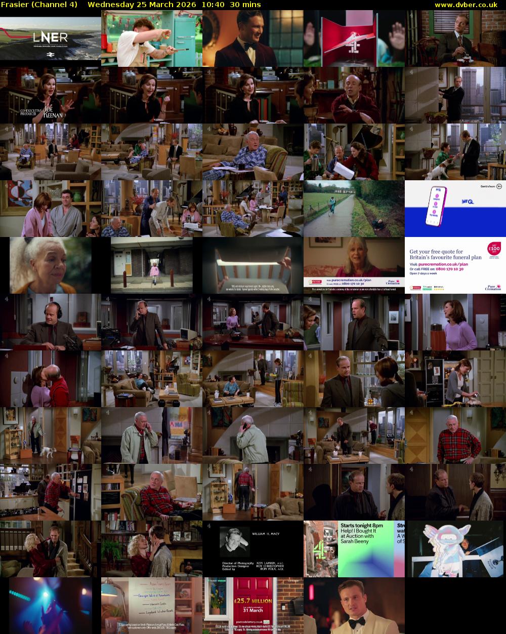 Frasier (Channel 4) Wednesday 25 March 2026 10:40 - 11:10