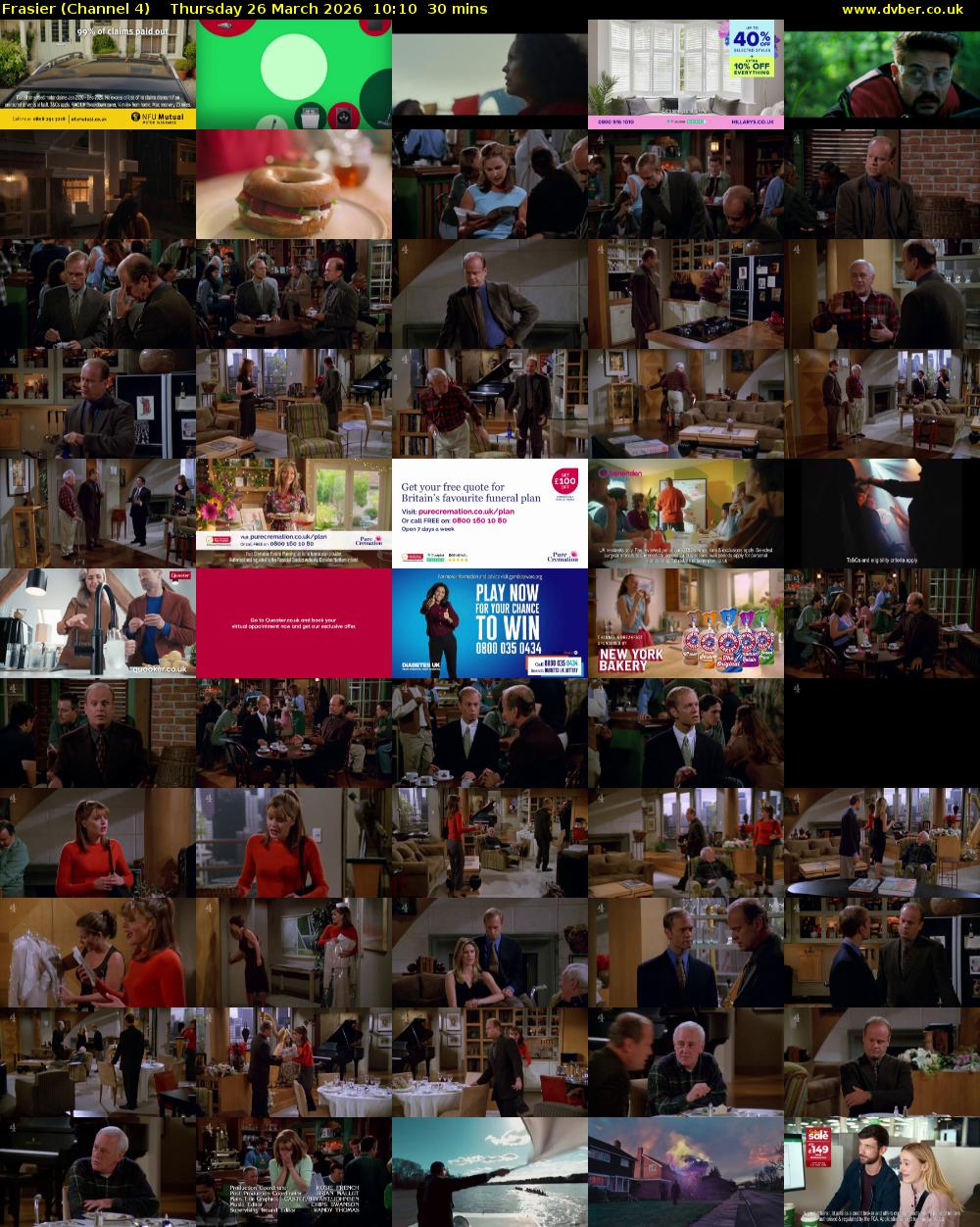 Frasier (Channel 4) Thursday 26 March 2026 10:10 - 10:40