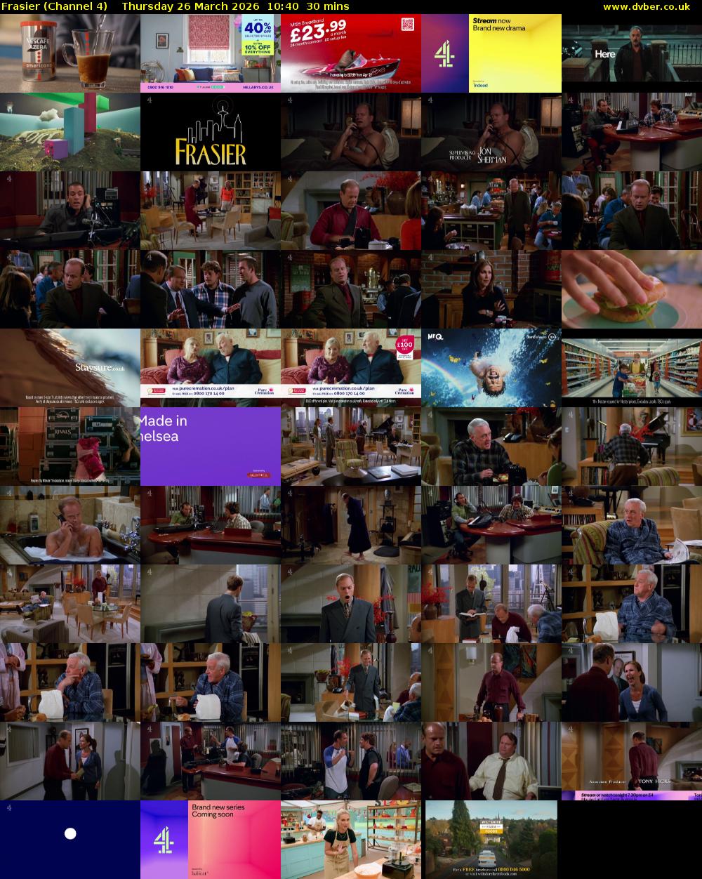 Frasier (Channel 4) Thursday 26 March 2026 10:40 - 11:10