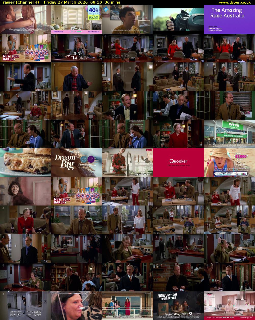 Frasier (Channel 4) Friday 27 March 2026 09:10 - 09:40