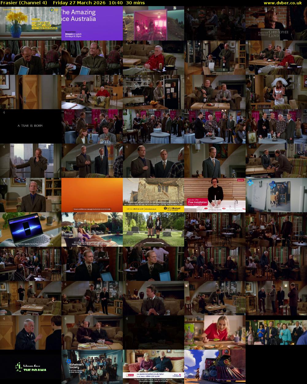 Frasier (Channel 4) Friday 27 March 2026 10:40 - 11:10