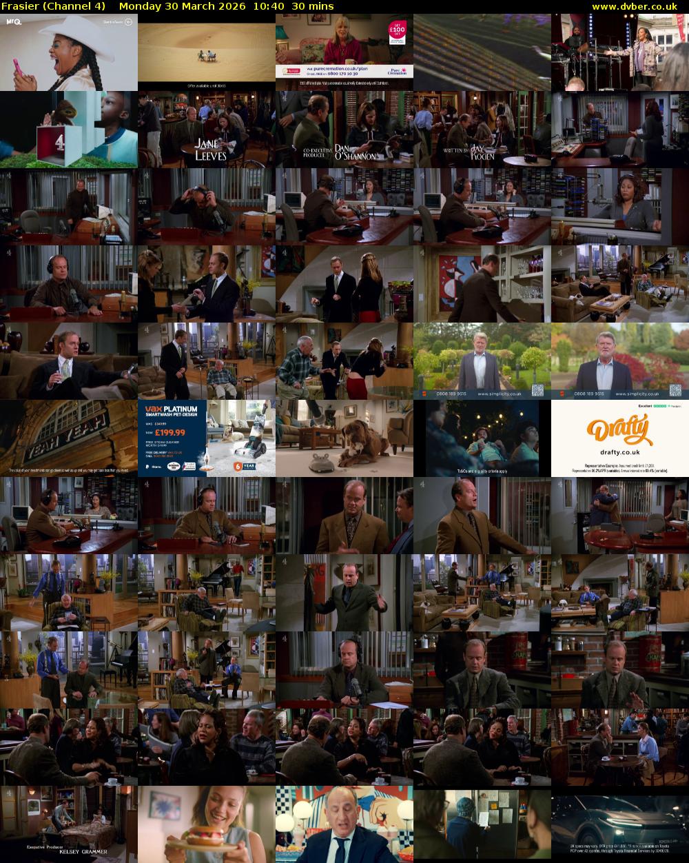 Frasier (Channel 4) Monday 30 March 2026 10:40 - 11:10