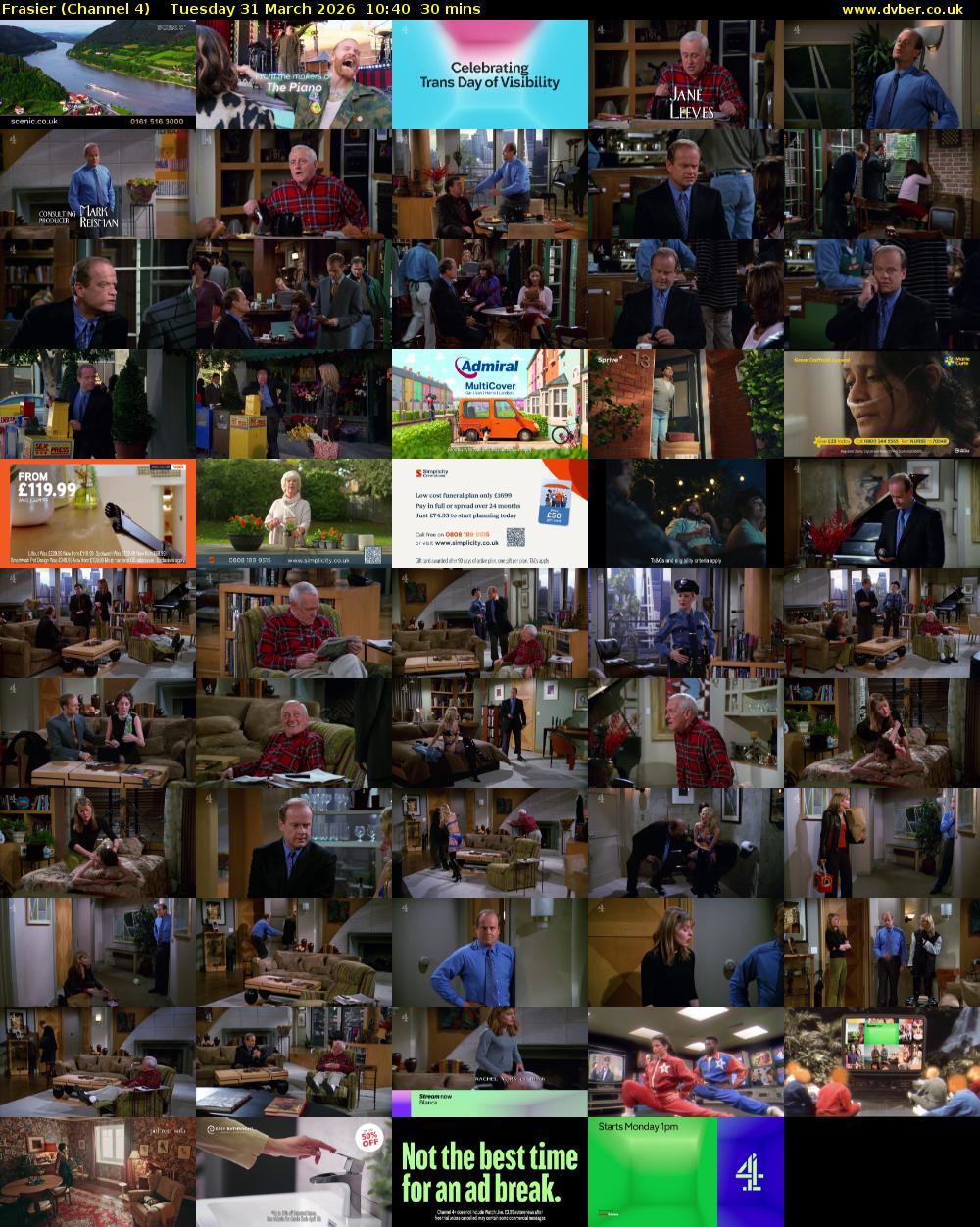 Frasier (Channel 4) Tuesday 31 March 2026 10:40 - 11:10