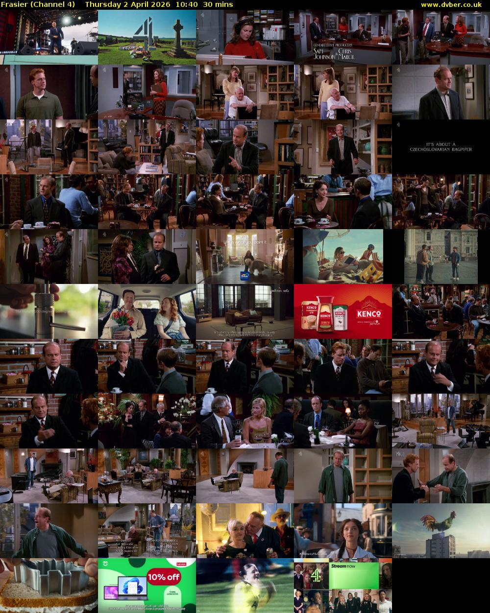 Frasier (Channel 4) Thursday 2 April 2026 10:40 - 11:10