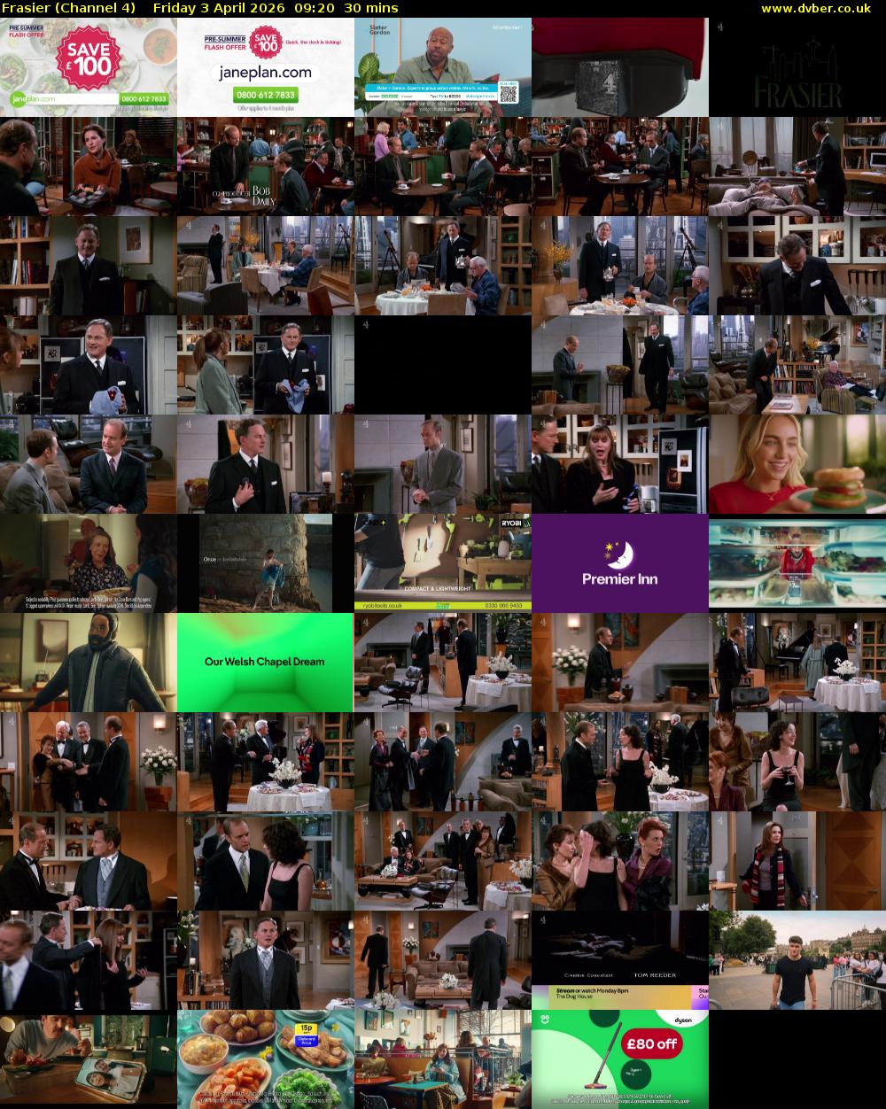 Frasier (Channel 4) Friday 3 April 2026 09:20 - 09:50