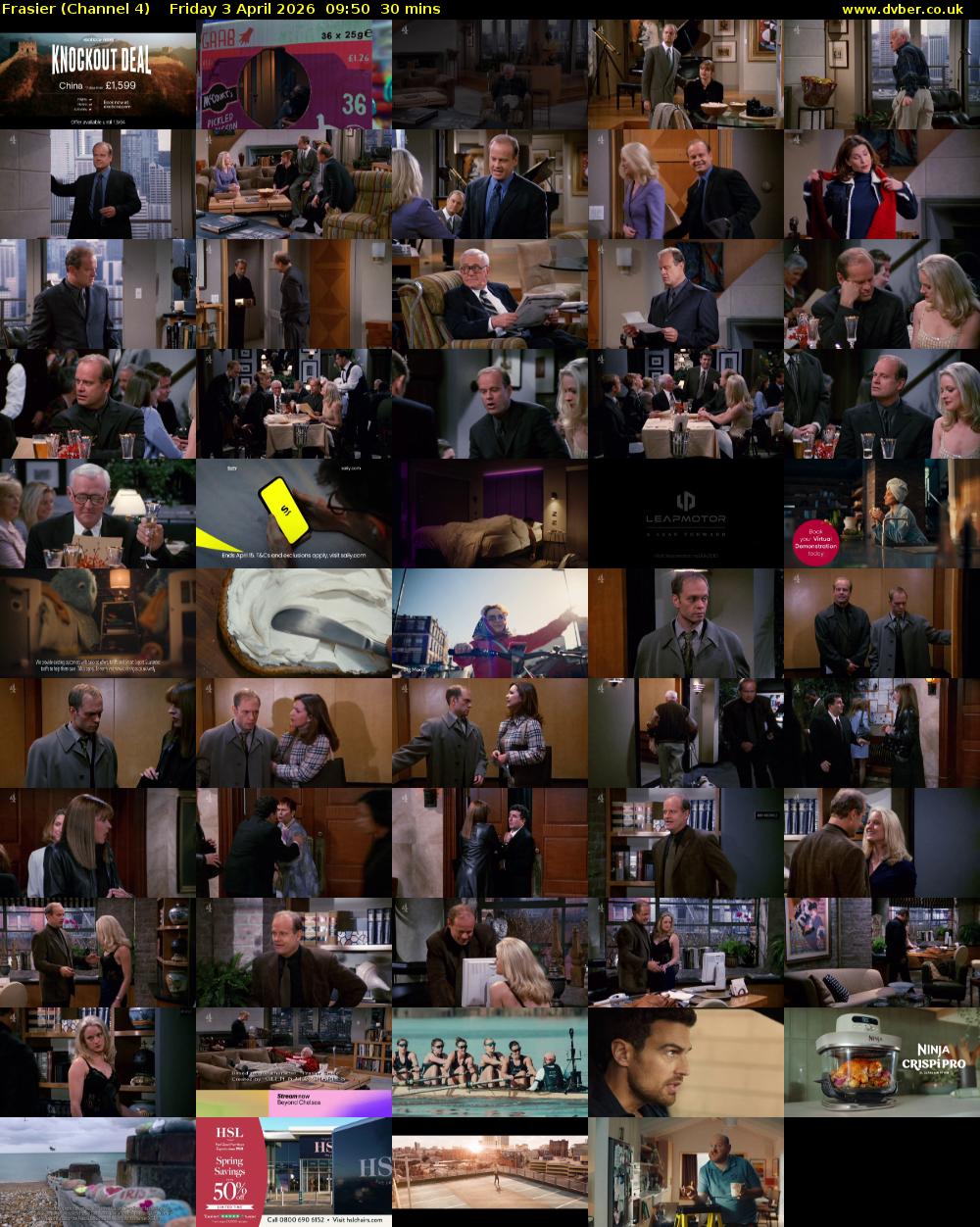 Frasier (Channel 4) Friday 3 April 2026 09:50 - 10:20