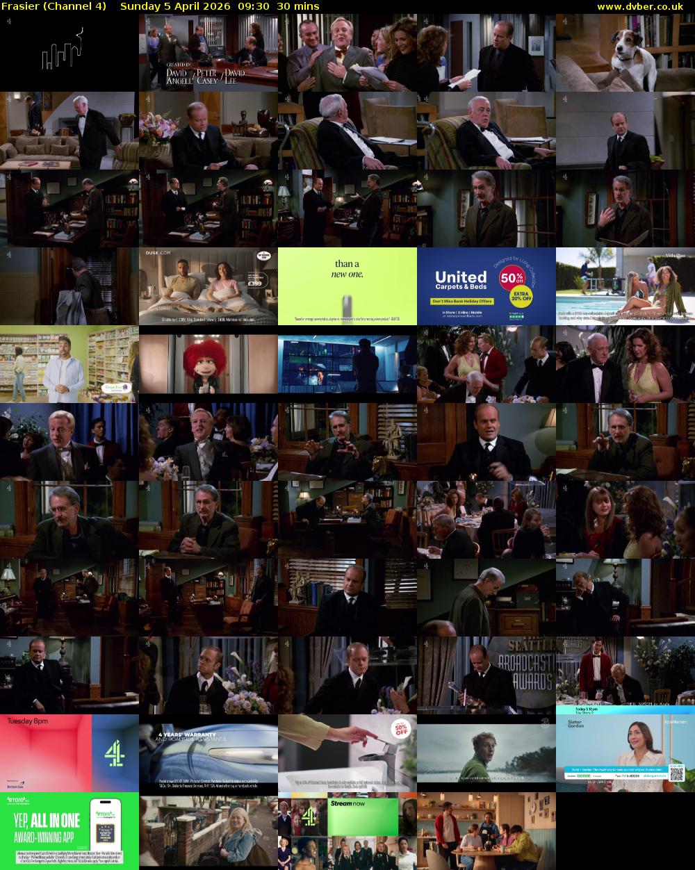 Frasier (Channel 4) Sunday 5 April 2026 09:30 - 10:00