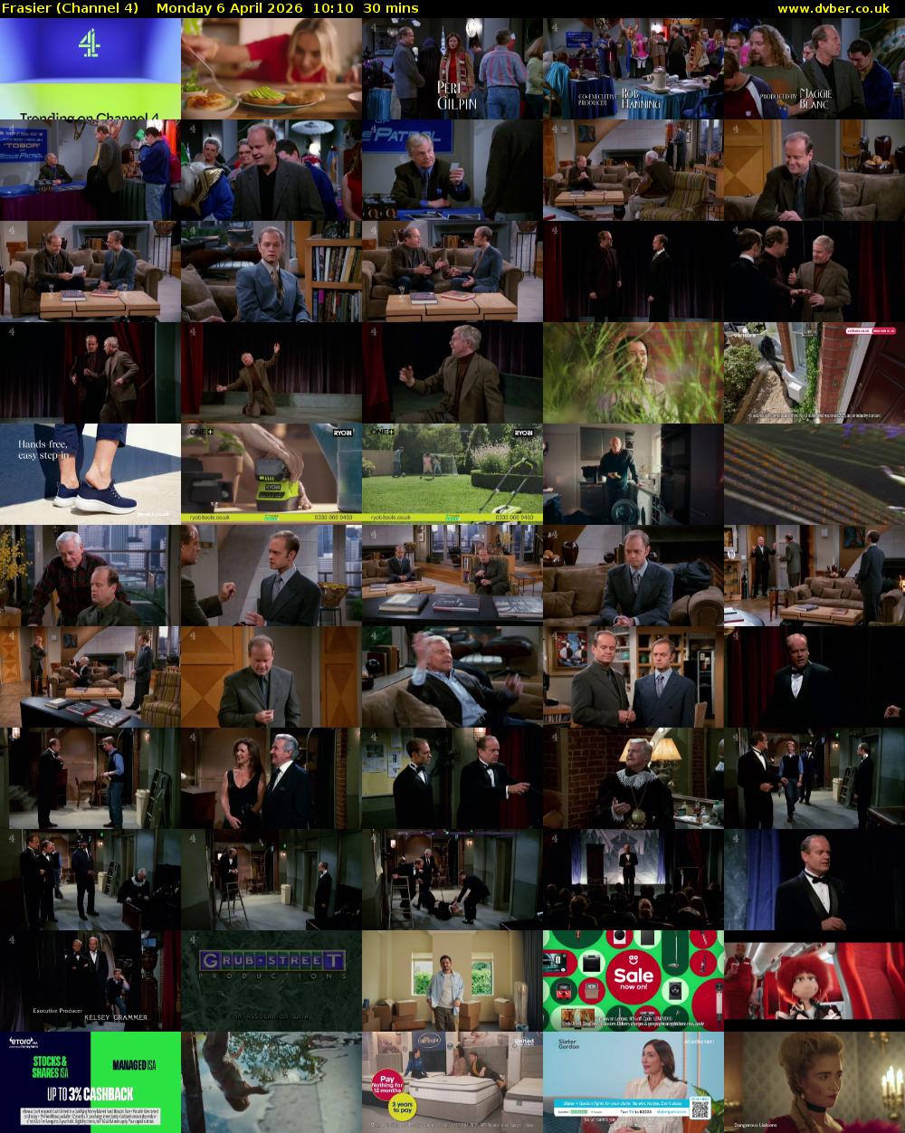 Frasier (Channel 4) Monday 6 April 2026 10:10 - 10:40