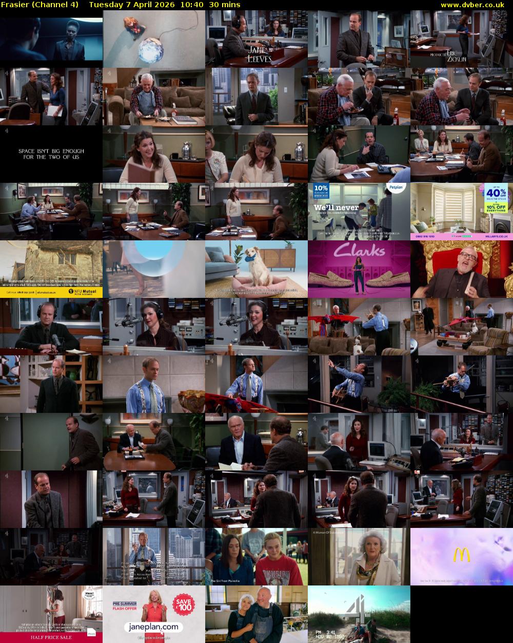 Frasier (Channel 4) Tuesday 7 April 2026 10:40 - 11:10