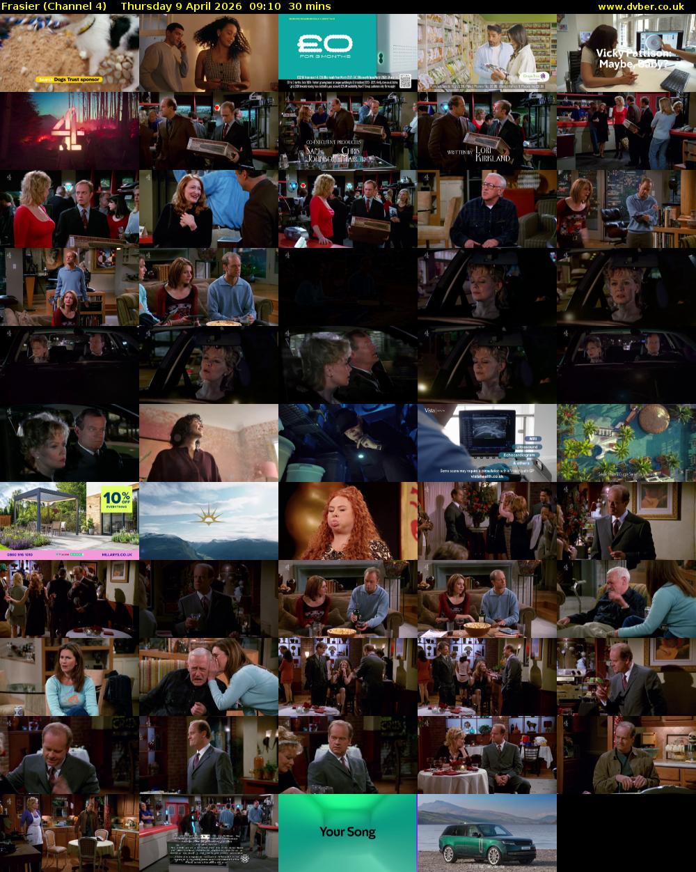 Frasier (Channel 4) Thursday 9 April 2026 09:10 - 09:40