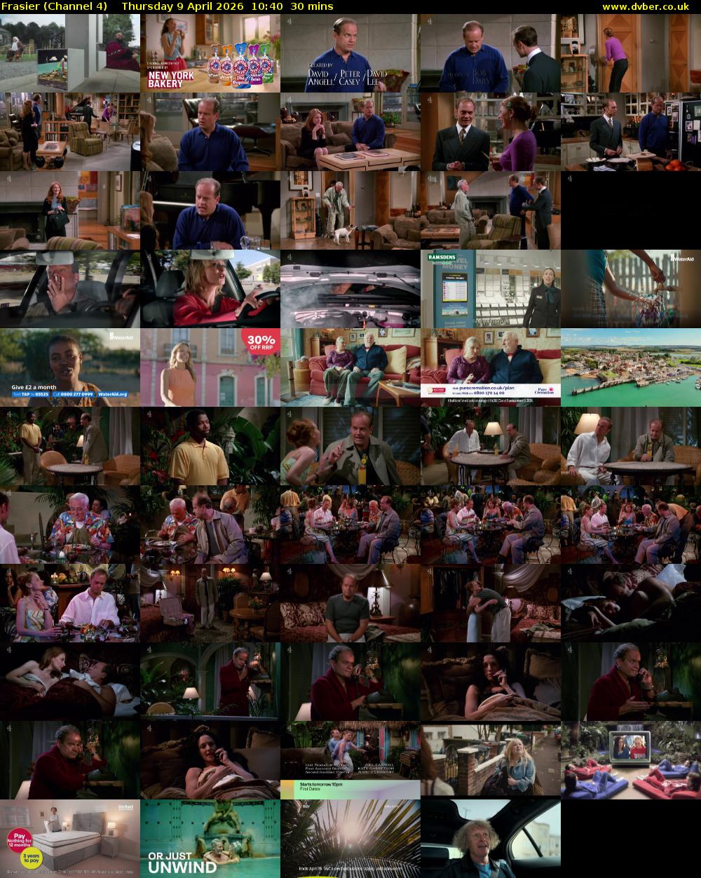Frasier (Channel 4) Thursday 9 April 2026 10:40 - 11:10