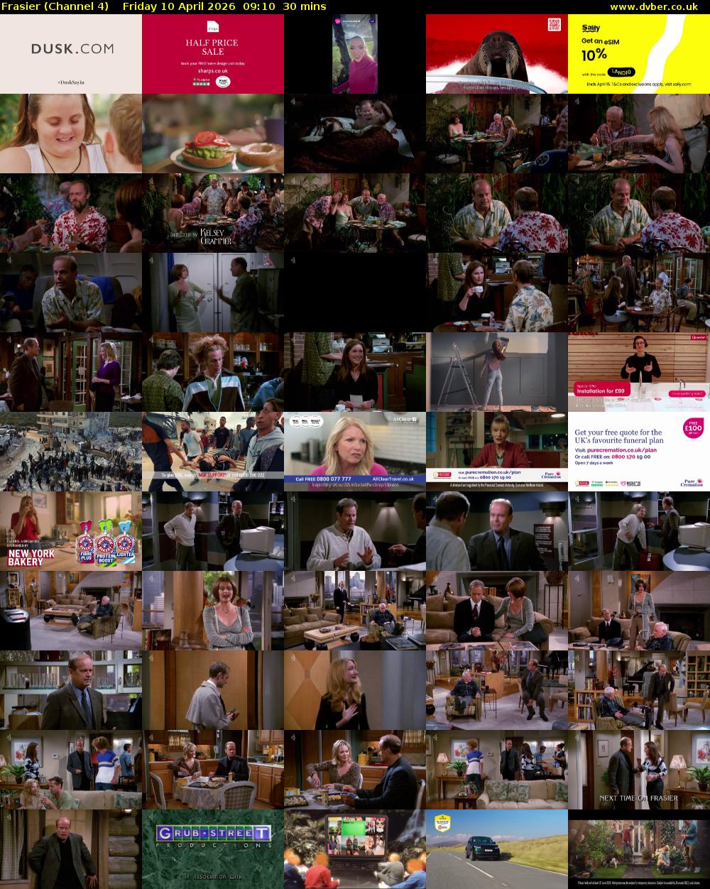 Frasier (Channel 4) Friday 10 April 2026 09:10 - 09:40