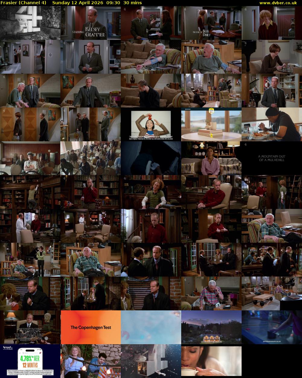 Frasier (Channel 4) Sunday 12 April 2026 09:30 - 10:00