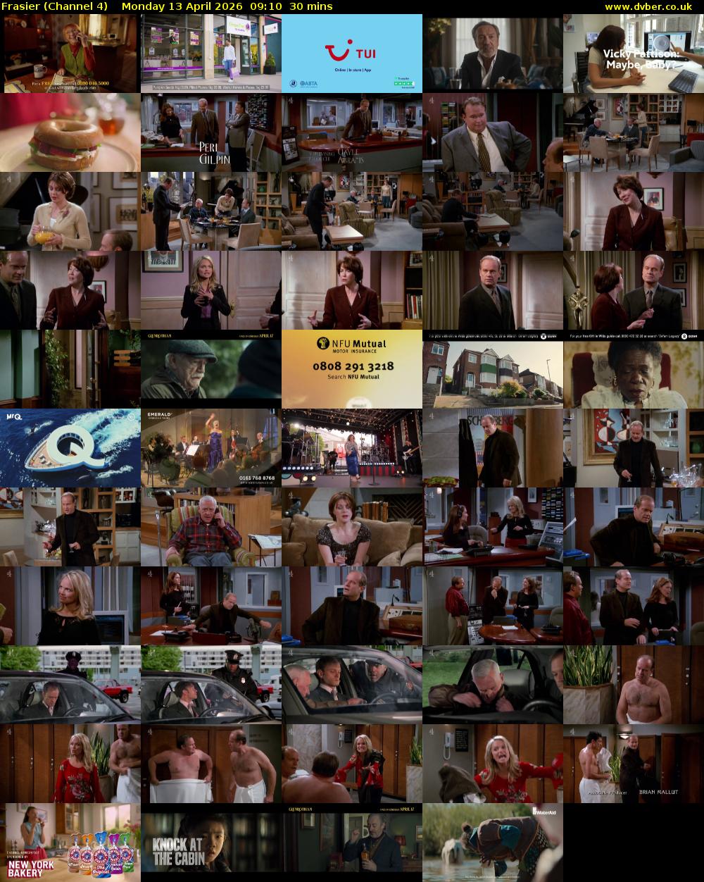 Frasier (Channel 4) Monday 13 April 2026 09:10 - 09:40