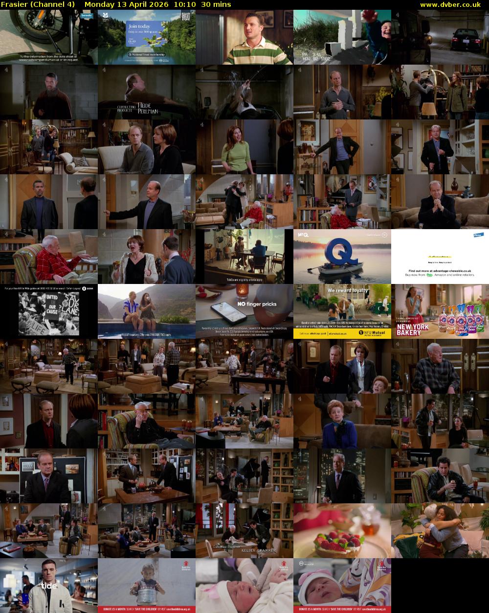 Frasier (Channel 4) Monday 13 April 2026 10:10 - 10:40