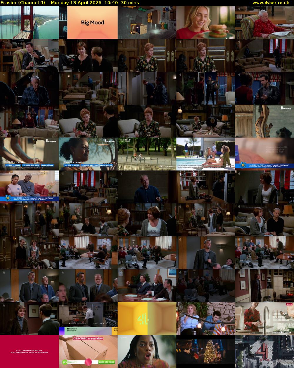 Frasier (Channel 4) Monday 13 April 2026 10:40 - 11:10