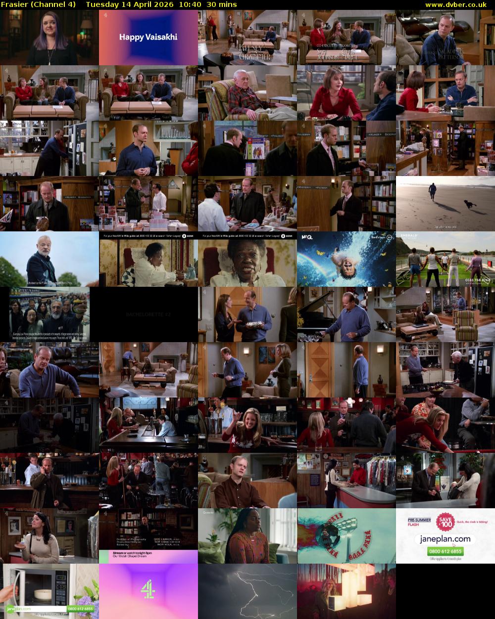 Frasier (Channel 4) Tuesday 14 April 2026 10:40 - 11:10