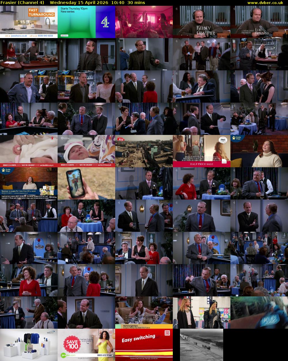 Frasier (Channel 4) Wednesday 15 April 2026 10:40 - 11:10