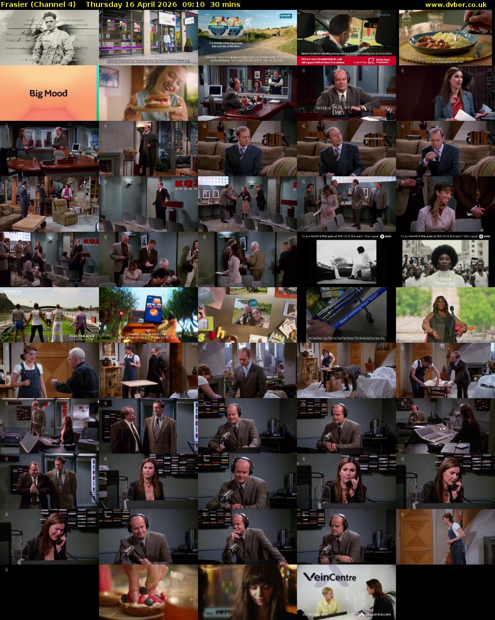 Frasier (Channel 4) Thursday 16 April 2026 09:10 - 09:40