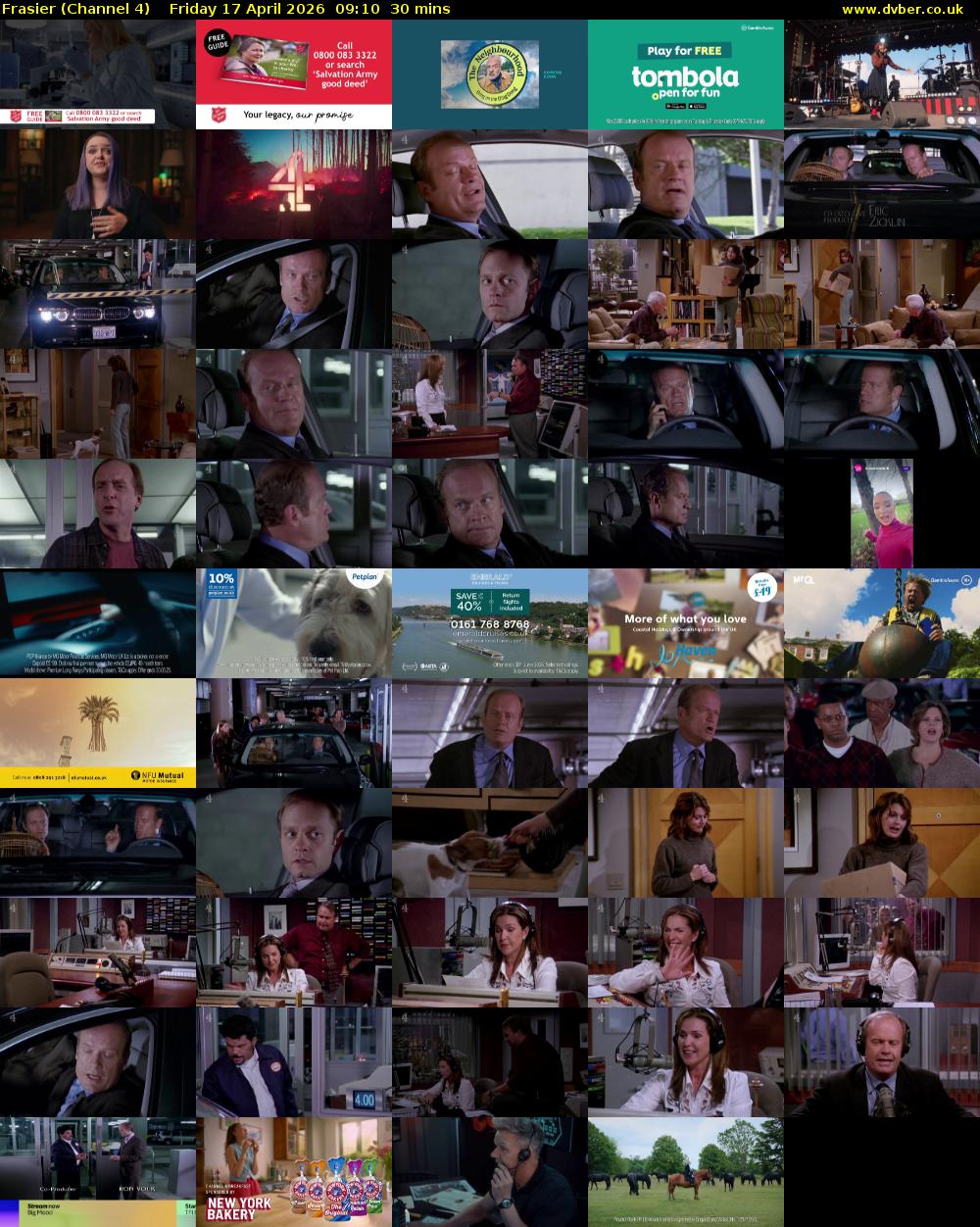 Frasier (Channel 4) Friday 17 April 2026 09:10 - 09:40