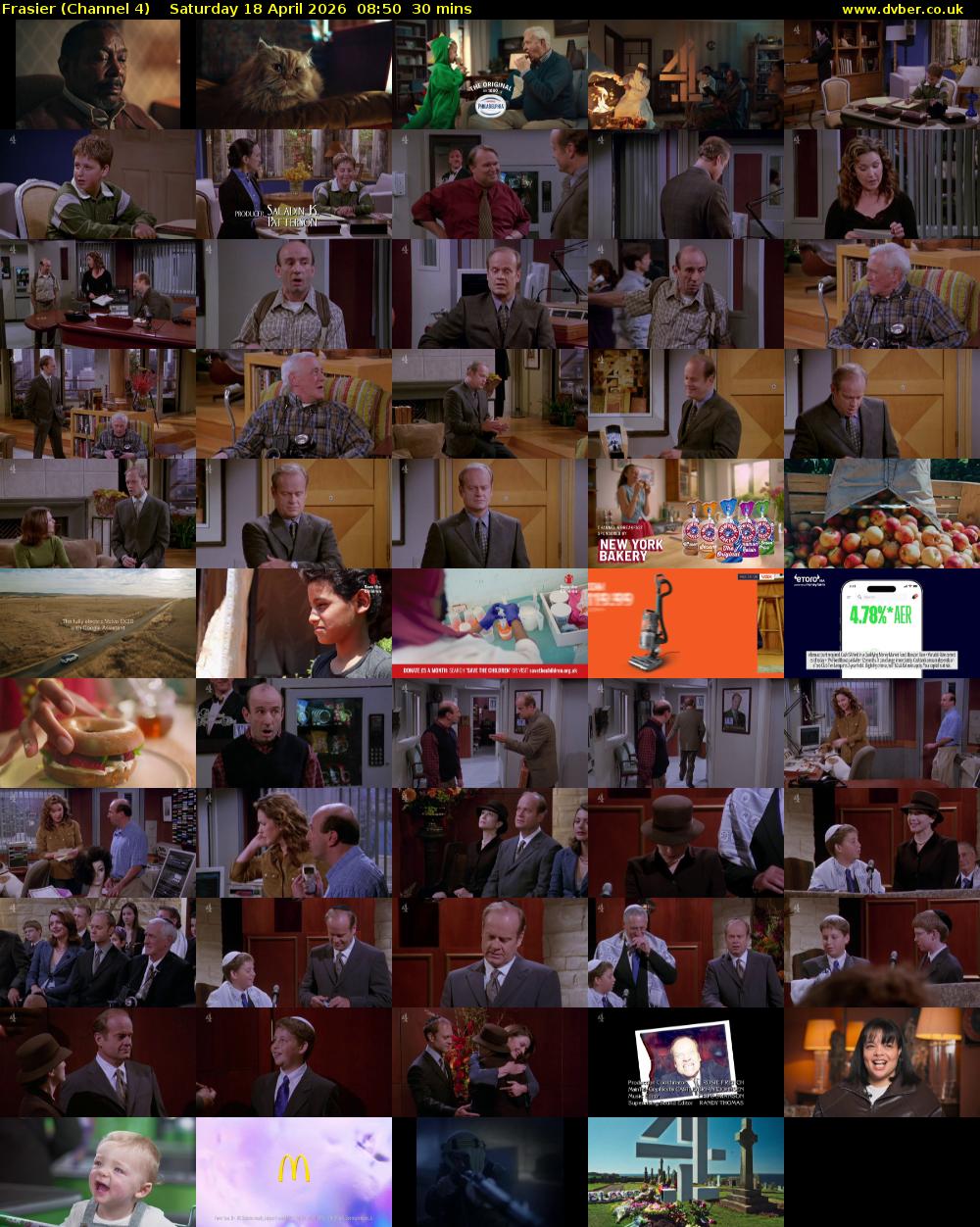 Frasier (Channel 4) Saturday 18 April 2026 08:50 - 09:20
