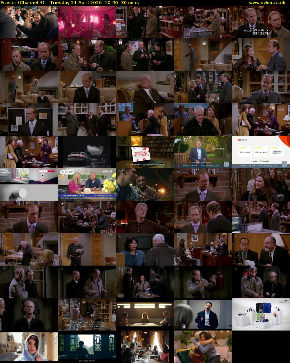 Frasier (Channel 4) Tuesday 21 April 2026 10:40 - 11:10