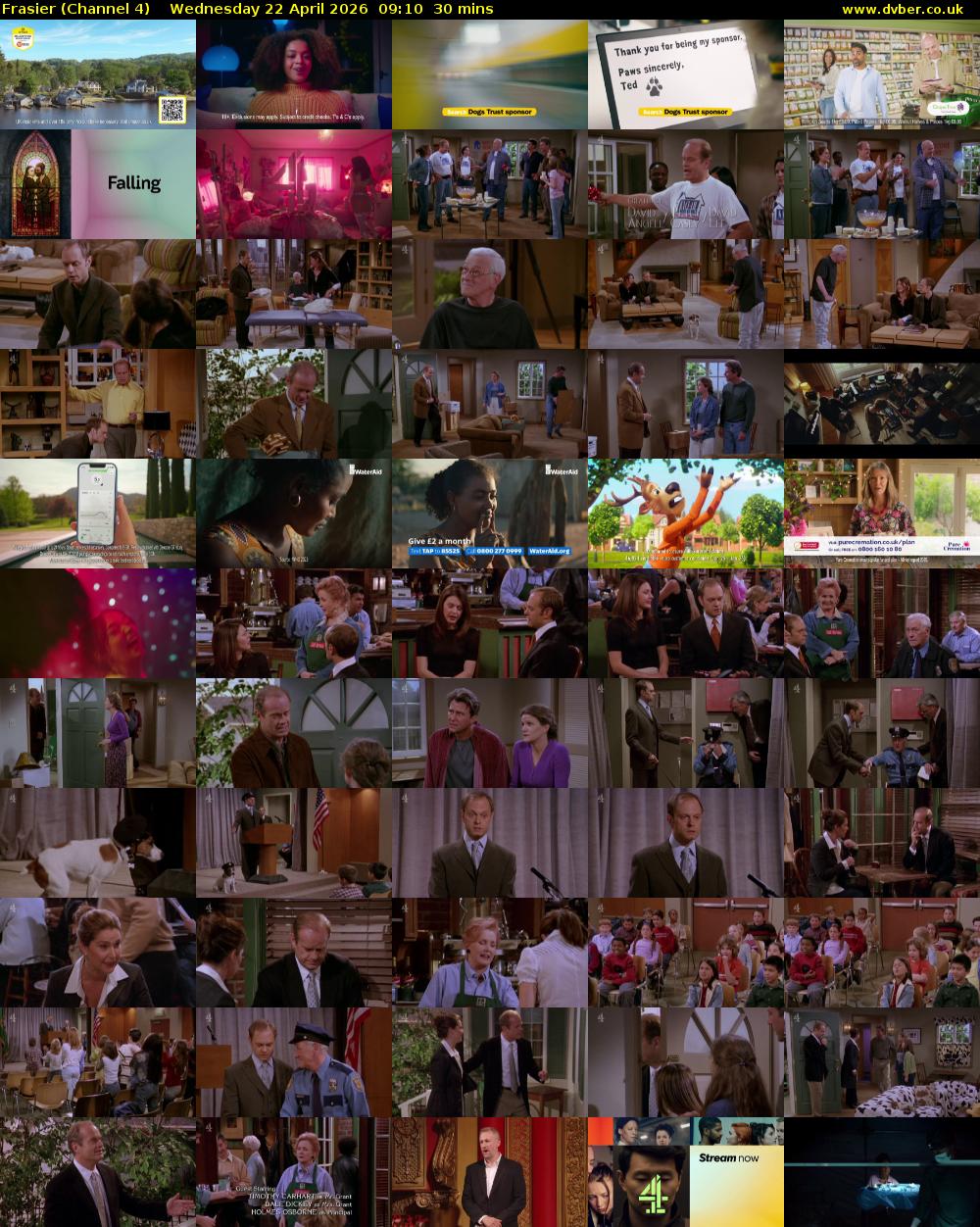 Frasier (Channel 4) Wednesday 22 April 2026 09:10 - 09:40