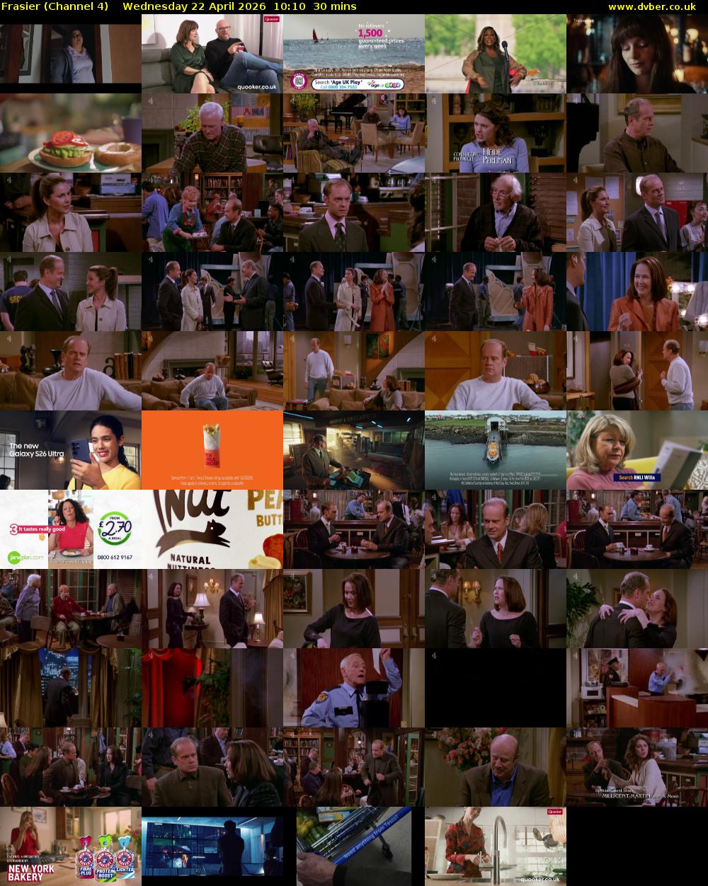 Frasier (Channel 4) Wednesday 22 April 2026 10:10 - 10:40
