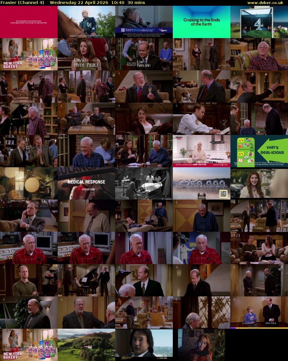 Frasier (Channel 4) Wednesday 22 April 2026 10:40 - 11:10