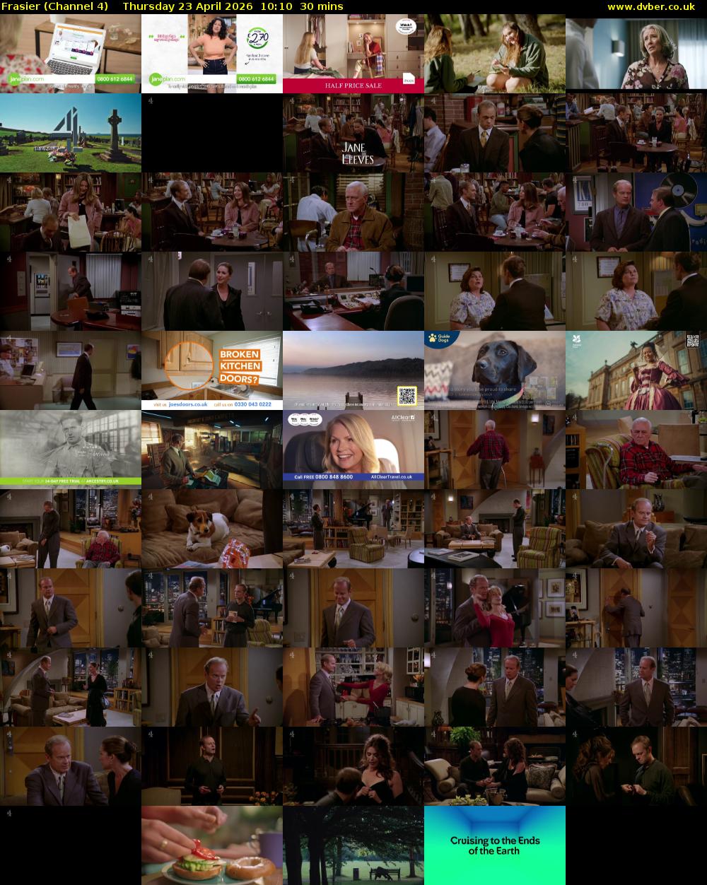 Frasier (Channel 4) Thursday 23 April 2026 10:10 - 10:40