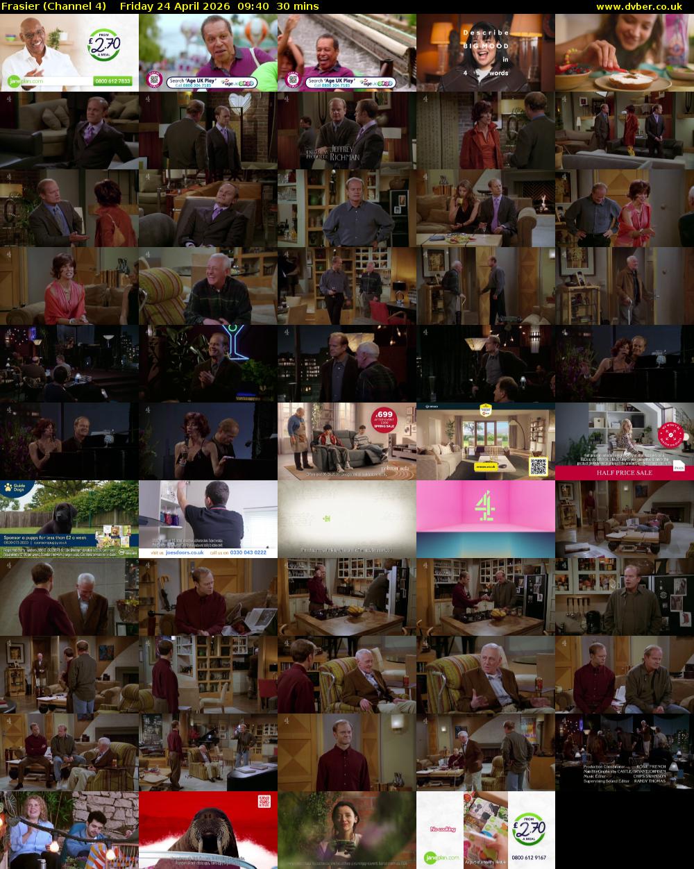 Frasier (Channel 4) Friday 24 April 2026 09:40 - 10:10
