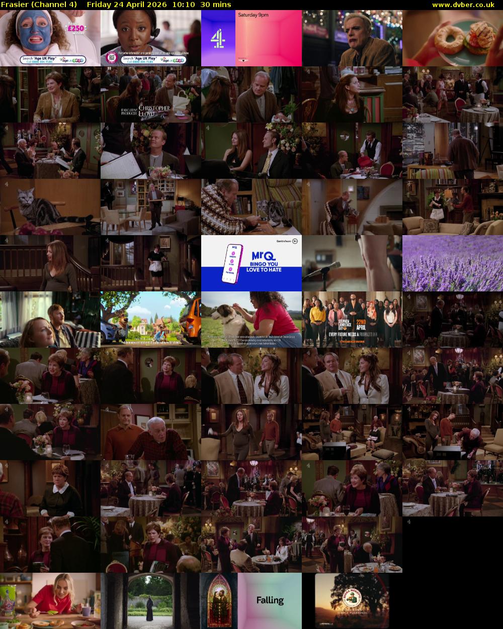 Frasier (Channel 4) Friday 24 April 2026 10:10 - 10:40