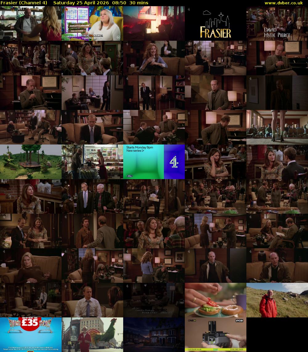 Frasier (Channel 4) Saturday 25 April 2026 08:50 - 09:20