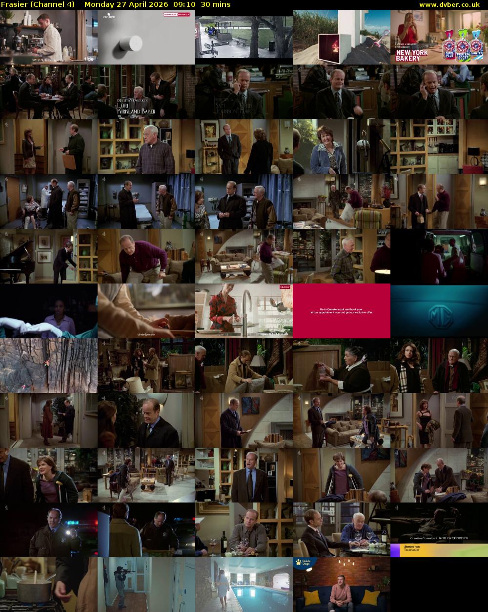Frasier (Channel 4) Monday 27 April 2026 09:10 - 09:40