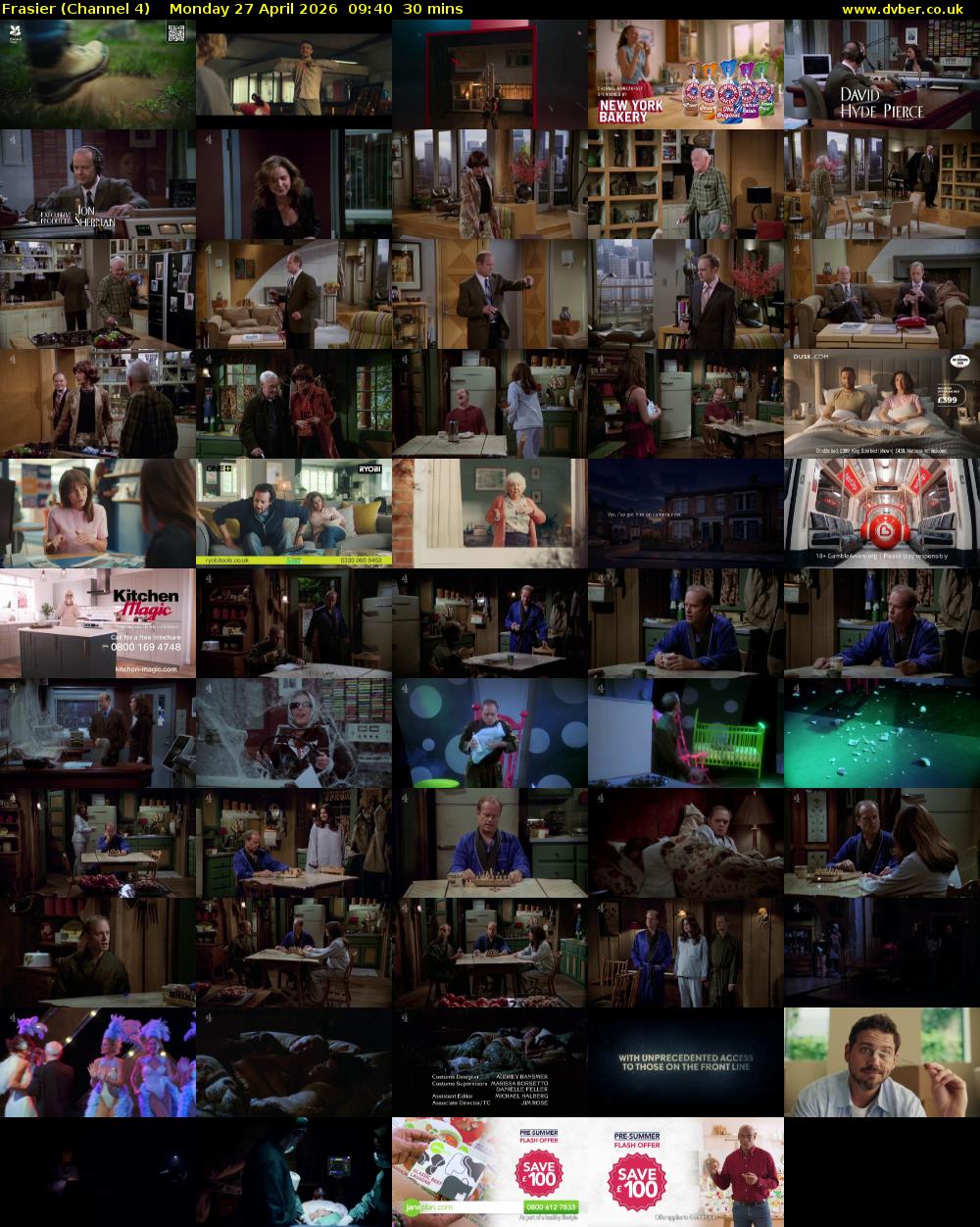 Frasier (Channel 4) Monday 27 April 2026 09:40 - 10:10