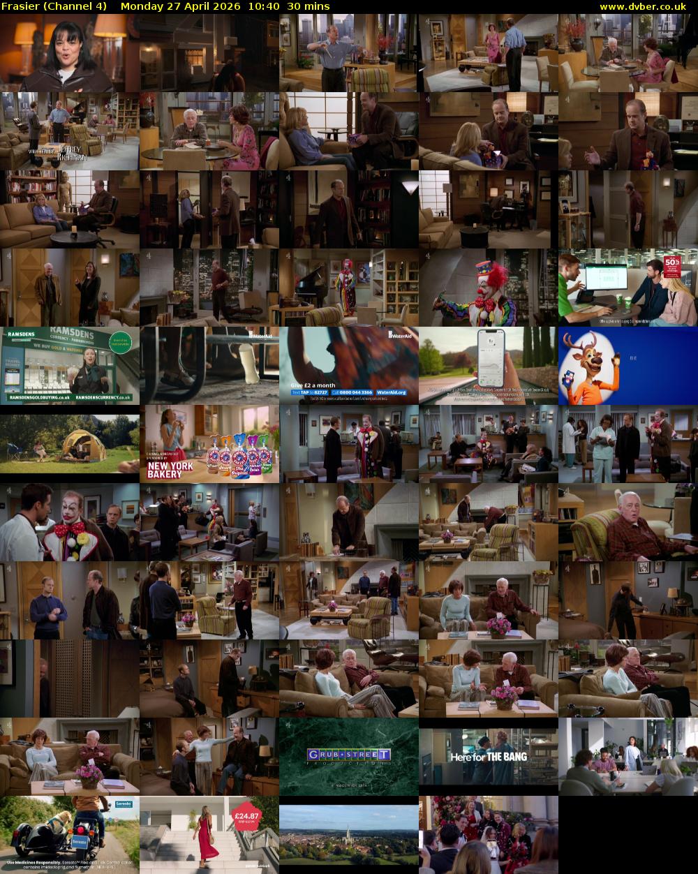 Frasier (Channel 4) Monday 27 April 2026 10:40 - 11:10