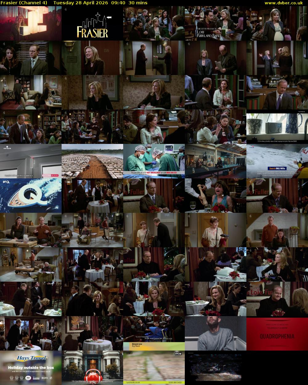 Frasier (Channel 4) Tuesday 28 April 2026 09:40 - 10:10