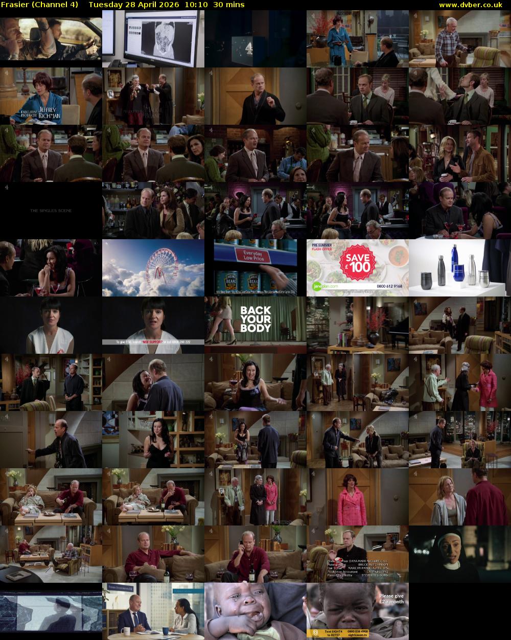Frasier (Channel 4) Tuesday 28 April 2026 10:10 - 10:40